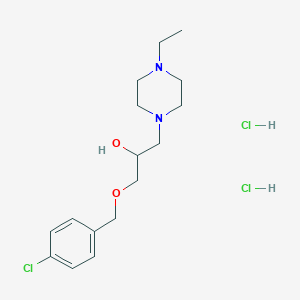 molecular formula C16H27Cl3N2O2 B2513443 1-((4-Chlorobenzyl)oxy)-3-(4-ethylpiperazin-1-yl)propan-2-ol dihydrochloride CAS No. 478785-11-4
