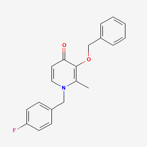 molecular formula C20H18FNO2 B2513447 3-(benzyloxy)-1-(4-fluorobenzyl)-2-methyl-4(1H)-pyridinone CAS No. 338965-56-3