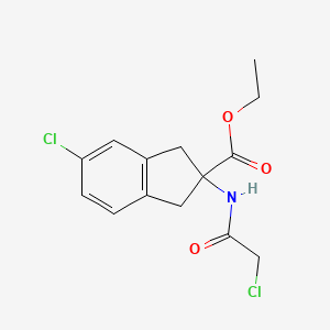 Ethyl 5-chloro-2-[(2-chloroacetyl)amino]-1,3-dihydroindene-2-carboxylate
