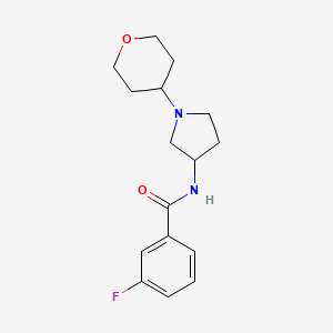 molecular formula C16H21FN2O2 B2513453 3-Fluoro-N-[1-(oxan-4-yl)pyrrolidin-3-yl]benzamide CAS No. 2415532-17-9
