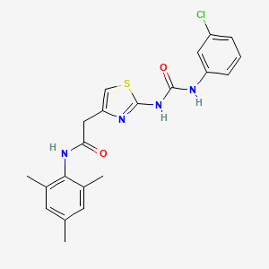 molecular formula C21H21ClN4O2S B2513455 2-(2-(3-(3-chlorophenyl)ureido)thiazol-4-yl)-N-mesitylacetamide CAS No. 921485-83-8