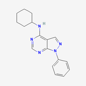 molecular formula C17H19N5 B2513465 N-环己基-1-苯基-1H-吡唑并[3,4-d]嘧啶-4-胺 CAS No. 313225-39-7