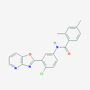 molecular formula C21H16ClN3O2 B251347 N-(4-chloro-3-[1,3]oxazolo[4,5-b]pyridin-2-ylphenyl)-2,4-dimethylbenzamide 