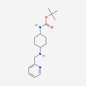 molecular formula C17H27N3O2 B2513473 叔丁基(1R*,4R*)-4-[(吡啶-2-基甲基)氨基]-环己基氨基甲酸酯 CAS No. 1286273-76-4