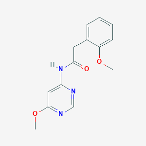 molecular formula C14H15N3O3 B2513485 2-(2-甲氧基苯基)-N-(6-甲氧基嘧啶-4-基)乙酰胺 CAS No. 1421531-66-9