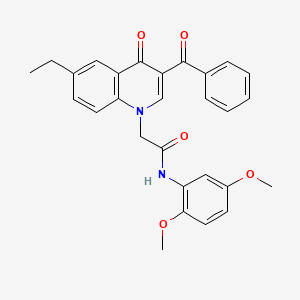 2-(3-benzoyl-6-ethyl-4-oxoquinolin-1(4H)-yl)-N-(2,5-dimethoxyphenyl)acetamide