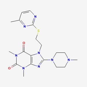 1,3-dimethyl-8-(4-methylpiperazin-1-yl)-7-(2-((4-methylpyrimidin-2-yl)thio)ethyl)-1H-purine-2,6(3H,7H)-dione