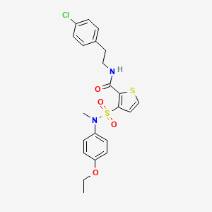 molecular formula C22H23ClN2O4S2 B2513500 N-[2-(4-氯苯基)乙基]-3-[(4-乙氧苯基)(甲基)磺酰胺基]噻吩-2-羧酰胺 CAS No. 1251675-82-7