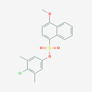 molecular formula C19H17ClO4S B2513511 4-Chloro-3,5-dimethylphenyl 4-methoxynaphthalene-1-sulfonate CAS No. 1206144-13-9