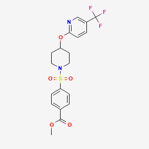 molecular formula C19H19F3N2O5S B2513518 4-((4-((5-(三氟甲基)吡啶-2-基)氧基)哌啶-1-基)磺酰基)苯甲酸甲酯 CAS No. 1421531-33-0