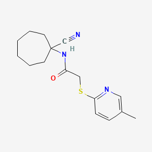 molecular formula C16H21N3OS B2513519 N-(1-cyanocycloheptyl)-2-[(5-methylpyridin-2-yl)sulfanyl]acetamide CAS No. 1223745-27-4
