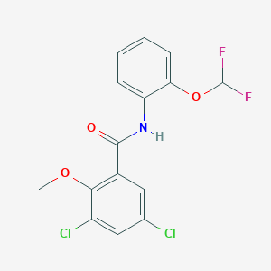 molecular formula C15H11Cl2F2NO3 B251353 3,5-dichloro-N-[2-(difluoromethoxy)phenyl]-2-methoxybenzamide 