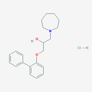 molecular formula C21H28ClNO2 B2513534 1-([1,1'-Biphenyl]-2-yloxy)-3-(azepan-1-yl)propan-2-ol hydrochloride CAS No. 1185685-41-9
