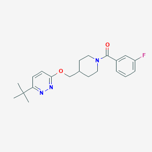 molecular formula C21H26FN3O2 B2513537 [4-[(6-Tert-butylpyridazin-3-yl)oxymethyl]piperidin-1-yl]-(3-fluorophenyl)methanone CAS No. 2320457-78-9