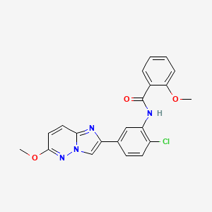 molecular formula C21H17ClN4O3 B2513543 N-(2-chloro-5-{6-methoxyimidazo[1,2-b]pyridazin-2-yl}phenyl)-2-methoxybenzamide CAS No. 946323-69-9