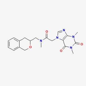 molecular formula C20H23N5O4 B2513549 2-(1,3-dimethyl-2,6-dioxo-2,3-dihydro-1H-purin-7(6H)-yl)-N-(isochroman-3-ylmethyl)-N-methylacetamide CAS No. 2034475-42-6