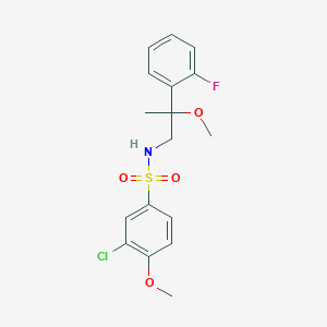 molecular formula C17H19ClFNO4S B2513555 3-氯-N-(2-(2-氟苯基)-2-甲氧基丙基)-4-甲氧基苯磺酰胺 CAS No. 1797893-83-4