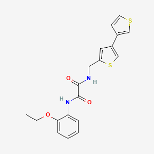 molecular formula C19H18N2O3S2 B2513563 N'-(2-Ethoxyphenyl)-N-[(4-thiophen-3-ylthiophen-2-yl)methyl]oxamide CAS No. 2379993-96-9