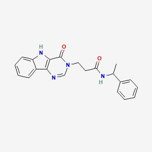 molecular formula C21H20N4O2 B2513564 3-(4-oxo-4,5-dihydro-3H-pyrimido[5,4-b]indol-3-yl)-N-(1-phenylethyl)propanamide CAS No. 1207055-71-7