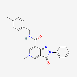 molecular formula C22H20N4O2 B2513578 5-甲基-N-(4-甲基苄基)-3-氧代-2-苯基-3,5-二氢-2H-吡唑并[4,3-c]吡啶-7-甲酰胺 CAS No. 923221-10-7