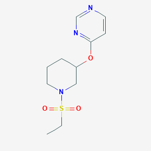 molecular formula C11H17N3O3S B2513584 4-((1-(Ethylsulfonyl)piperidin-3-yl)oxy)pyrimidine CAS No. 2034399-79-4