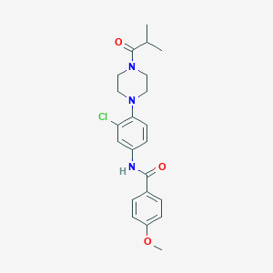 molecular formula C22H26ClN3O3 B251359 N-[3-chloro-4-(4-isobutyryl-1-piperazinyl)phenyl]-4-methoxybenzamide 