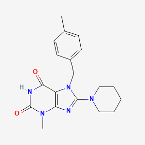 molecular formula C19H23N5O2 B2513616 3-methyl-7-(4-methylbenzyl)-8-(piperidin-1-yl)-1H-purine-2,6(3H,7H)-dione CAS No. 303970-13-0