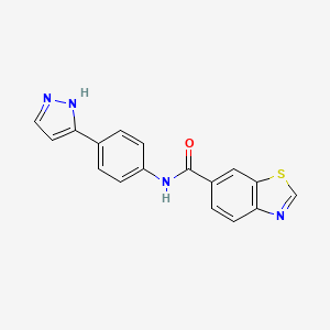 molecular formula C17H12N4OS B2513618 N-(4-(1H-pyrazol-3-yl)phenyl)benzo[d]thiazole-6-carboxamide CAS No. 1207023-07-1