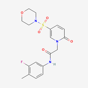molecular formula C18H20FN3O5S B2513622 N-(3-氟-4-甲基苯基)-2-[5-(吗啉-4-磺酰基)-2-氧代吡啶-1(2H)-基]乙酰胺 CAS No. 1251626-24-0