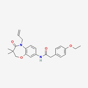molecular formula C24H28N2O4 B2513630 N-(5-allyl-3,3-dimethyl-4-oxo-2,3,4,5-tetrahydrobenzo[b][1,4]oxazepin-8-yl)-2-(4-ethoxyphenyl)acetamide CAS No. 921869-30-9