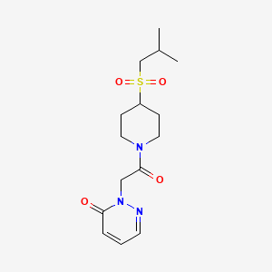 molecular formula C15H23N3O4S B2513631 2-(2-(4-(isobutylsulfonyl)piperidin-1-yl)-2-oxoethyl)pyridazin-3(2H)-one CAS No. 1797308-48-5