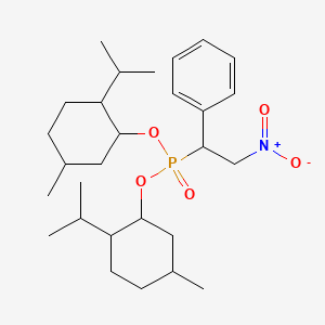 molecular formula C28H46NO5P B2513636 [1-Bis[(5-methyl-2-propan-2-ylcyclohexyl)oxy]phosphoryl-2-nitroethyl]benzene CAS No. 474879-14-6
