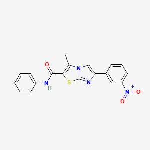 molecular formula C19H14N4O3S B2513639 3-甲基-6-(3-硝基苯基)-N-苯基咪唑并[2,1-b][1,3]噻唑-2-甲酰胺 CAS No. 852135-82-1