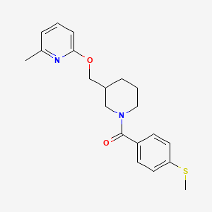 molecular formula C20H24N2O2S B2513649 [3-[(6-Methylpyridin-2-yl)oxymethyl]piperidin-1-yl]-(4-methylsulfanylphenyl)methanone CAS No. 2380032-56-2
