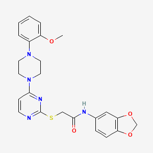 molecular formula C24H25N5O4S B2513657 2-({2-[4-(3-Methylphenyl)piperazin-1-yl]-2-oxoethyl}thio)-3-(phenylthio)pyrazine CAS No. 1116036-79-3
