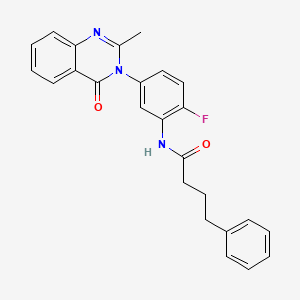 molecular formula C25H22FN3O2 B2513664 N-(2-fluoro-5-(2-methyl-4-oxoquinazolin-3(4H)-yl)phenyl)-4-phenylbutanamide CAS No. 899980-33-7