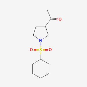 molecular formula C12H21NO3S B2513668 1-(1-(环己基磺酰基)吡咯烷-3-基)乙酮 CAS No. 2034414-93-0