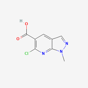 molecular formula C8H6ClN3O2 B2513674 6-Chloro-1-methylpyrazolo[3,4-b]pyridine-5-carboxylic acid CAS No. 1501084-74-7