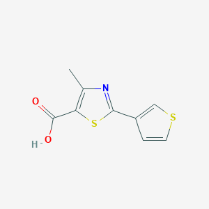 molecular formula C9H7NO2S2 B2513679 4-Methyl-2-(thiophen-3-yl)-1,3-thiazole-5-carboxylic acid CAS No. 871544-52-4