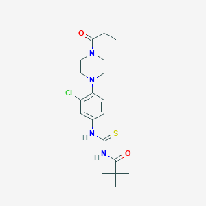 N-[3-chloro-4-(4-isobutyryl-1-piperazinyl)phenyl]-N'-(2,2-dimethylpropanoyl)thiourea