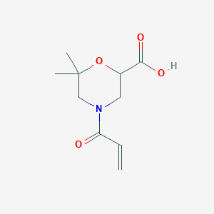 molecular formula C10H15NO4 B2513683 6,6-二甲基-4-丙-2-烯酰吗啉-2-羧酸 CAS No. 2305526-86-5