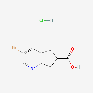 molecular formula C9H9BrClNO2 B2513690 盐酸 3-溴-5H,6H,7H-环戊[b]吡啶-6-羧酸 CAS No. 2241131-20-2