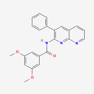 molecular formula C23H19N3O3 B2513691 3,5-二甲氧基-N-(3-苯基-1,8-萘啶-2-基)苯甲酰胺 CAS No. 1021132-99-9