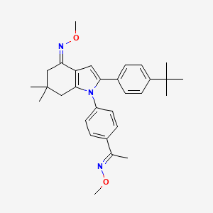molecular formula C30H37N3O2 B2513693 (E)-(1-{4-[(4Z)-2-(4-叔丁基苯基)-4-(甲氧基亚氨基)-6,6-二甲基-4,5,6,7-四氢-1H-吲哚-1-基]苯基}亚乙基)(甲氧基)胺 CAS No. 1025518-97-1