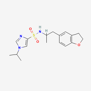 molecular formula C17H23N3O3S B2513696 N-(1-(2,3-二氢苯并呋喃-5-基)丙烷-2-基)-1-异丙基-1H-咪唑-4-磺酰胺 CAS No. 2034516-03-3