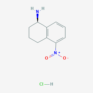 molecular formula C10H13ClN2O2 B2513697 (1R)-5-Nitro-1,2,3,4-tetrahydronaphthalen-1-amine;hydrochloride CAS No. 2137066-68-1