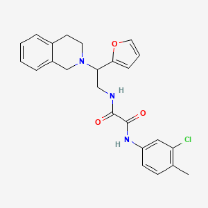 molecular formula C24H24ClN3O3 B2513717 N1-(3-氯-4-甲苯基)-N2-(2-(3,4-二氢异喹啉-2(1H)-基)-2-(呋喃-2-基)乙基)草酰胺 CAS No. 898458-94-1