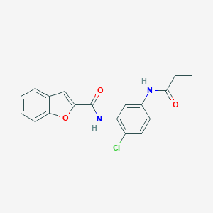 molecular formula C18H15ClN2O3 B251372 N-[2-chloro-5-(propanoylamino)phenyl]-1-benzofuran-2-carboxamide 