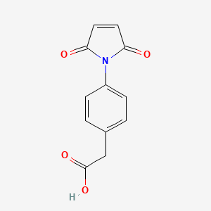 molecular formula C12H9NO4 B2513726 2-[4-(2,5-二氧代-2,5-二氢-1H-吡咯-1-基)苯基]乙酸 CAS No. 91574-45-7