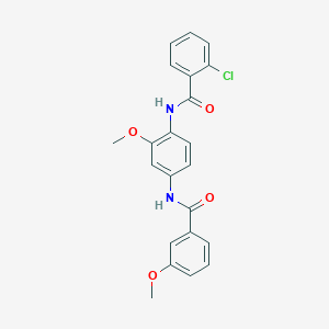 molecular formula C22H19ClN2O4 B251373 2-chloro-N-{2-methoxy-4-[(3-methoxybenzoyl)amino]phenyl}benzamide 